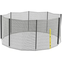 Soozier Trampoline Net Enclosure for 14ft Round Trampoline with 8 Straight Poles Poles Not Included, Weather Resistant Trampoline Netting Replacement with Zippered Entrance, Black(m-2)