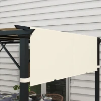 Outsunny 2 Pcs Pergola Replacement Canopy, UV Protection Pergola Shade Cover, Easy to Install, for 10 x 10ft Pergola, Cream White(m-9)