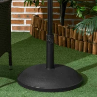 Outsunny 20" 55 lbs Round Cement Umbrella Base Stand Market Parasol Holder with Tightening Knob & Easy Setup, for Φ1.3", Φ1.5", Φ1.9" Pole, for Lawn, Deck, Backyard, Garden, Black(m-10)