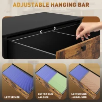 HOMCOM 2 Drawer File Cabinet, Lockable Filing Cabinet with Adjustable Hanging Bar for Letter, A4 Size, Rustic Brown(m-5)