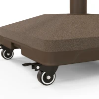 Outsunny Square Parasol Base, Portable Umbrella Stand with Wheels, Water or Sand Filled, for Φ0.75", Φ1.5" Poles, Brown(m-9)