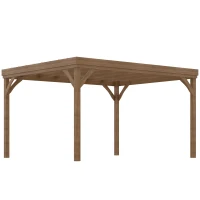 Outsunny 10' x 12' Outdoor Wooden Pergola, Grape Vine Gazebo with Concrete Anchors for Garden, Patio, Backyard, Deck, Brown(m-11)