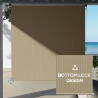 Outsunny 6' x 6' Patio Door Blinds, Outdoor Roller Shades, Cordless Roll Up Shade for Porch Gazebo, Beige(m-7)