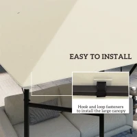 Outsunny 10' x 10' Gazebo Canopy Replacement Cover, Garden Gazebo Roof Replacement, UPF30+, TOP COVER ONLY, Cream White(m-5)