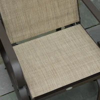 Outsunny Patio Glider with Breathable Mesh Fabric, Outdoor Glider Chair, Garden Rocking Gliding Seat for Patio, Yard, Porch, Brown/Flaxen(m-10)