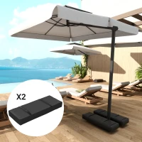Outsunny 2PCS Patio Umbrella Base Weight Bag, Umbrella Stand Weights with Handles, 33 lbs with Sand Filling, Patio Umbrella Weights for Offset/Cantilever Umbrella Stand Base, Black(m-9)