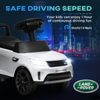 Qaba 2 in 1 6V Land Rover Licensed Electric Car for Kids, Sliding Car with Music Horn Headlights, for 18-60 Months White(m-7)