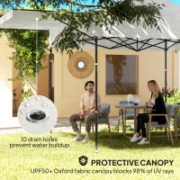Outsunny 10' x 10' Pop Up Canopy Tent with Awning and Sidewalls, Instant Sun Shelter with Wheeled Bag and Sand Bags(m-6)