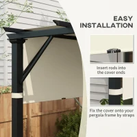 Outsunny 2 Pcs Pergola Replacement Canopy, UV Protection Pergola Shade Cover, Easy to Install, for 10 x 10ft Pergola, Cream White(m-6)