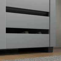 HOMCOM Shoe Storage Cabinet, Shoe Cabinet with 2 Slatted Doors for 15 Pairs of Shoes, Dark Grey(m-10)