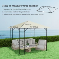 Outsunny 10' x 10' Gazebo Canopy Replacement Cover, Garden Gazebo Roof Replacement, UPF30+, TOP COVER ONLY, Cream White(m-3)