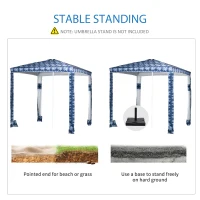 Outsunny Quick Beach Cabana Canopy Umbrella, 6.5' Easy-Assembly Sun-Shade Shelter with Sandbags and Carry Bag, Cool UV50+ Fits Kids & Family, Blue Coconut Palm(m-7)