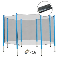 Soozier 12FT Trampoline Net Enclosure Trampolining Bounce Safety Accessories w/ 8 Poles Net Enclosure Only, Black(m-11)