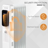 HOMCOM 24.75" Electric Space Heater, Freestanding 161 Sq. Ft. Heater with 3 Modes, Timer, and Remote, 1500 W, White(m-6)