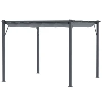 Outsunny 10' x 10' Outdoor Retractable Pergola Canopy, Aluminum Patio Pergola, Backyard Shade Shelter for Garden & Parties, Gray(m-1)
