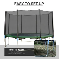 Soozier 12FT Trampoline Net Enclosure Trampolining Bounce Safety Accessories w/ 8 Poles Net Enclosure Only, Black(m-6)