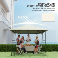 Outsunny 10' x 10' Gazebo Canopy Replacement Cover, Garden Gazebo Roof Replacement, UPF30+, TOP COVER ONLY, Cream White(m-6)