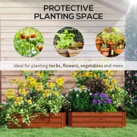 Outsunny 2 Piece Galvanized Raised Garden Bed, 3.3' x 3.3' x 1' Metal Planter Box for Growing Vegetables, Flowers, Herbs, Succulents, Dark Brown(m-4)