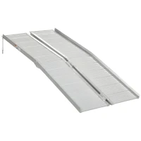 HOMCOM Textured Aluminum Folding Wheelchair Ramp, Portable Threshold Ramp 6', for Scooter Steps Home Stairs Doorways(m-11)