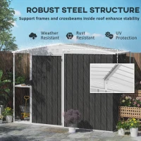 Outsunny 8 x 4ft Outdoor Garden Shed, Metal Shed with Air Vents and Lock for Backyard, Garden, Patio, Dark Gray(m-8)