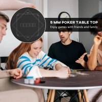 Soozier Poker Mat Texas Hold'em Poker Table Top with Non-Slip Bottom Black(m-4)