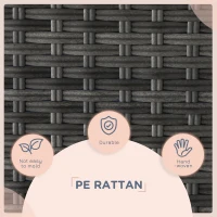 PawHut Wicker Dog House with Removable Cushion Lounge, Dark Blue(m-5)