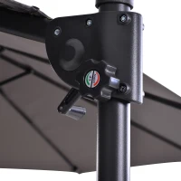 Outsunny Outdoor Patio Umbrella Offset Cantilever Umbrella with Twin Canopy Sunshade Umbrella with Lift Crank Grey(m-10)