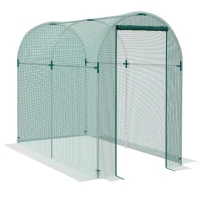 Outsunny Galvanized Steel Crop Cage, Plant Protection Tent with Zippered Door, 4' x 8', Green(m-11)