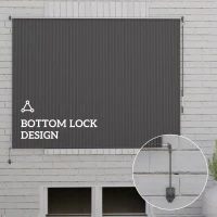 Outsunny 8' x 6' Patio Door Blinds, Outdoor Roller Shades, Cordless Roll Up Shade for Porch Gazebo, Dark Grey(m-7)