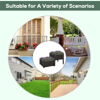 Outsunny 2 Piece Raised Garden Bed PP Raised Flower Bed Vegetable Herb Grow Box Stand Brown(m-9)