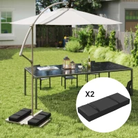 Outsunny 2PCS Patio Umbrella Base Weight Bag, Umbrella Stand Weights with Handles, 33 lbs with Sand Filling, Patio Umbrella Weights for Offset/Cantilever Umbrella Stand Base, Black(m-1)