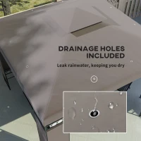 Outsunny 10 x 10 FT Canopy Gazebo, Double Roof Patio Gazebo with Screen Panels and Metal Frame for Deck, Backyard, Khaki(m-5)