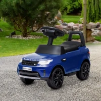 Qaba 2 in 1 6V Land Rover Licensed Electric Car for Kids, Sliding Car with Music Horn Headlights, for 18-60 Months Blue(m-8)