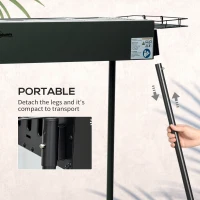 Outsunny Portable BBQ Grill, Charcoal Grill with Side Seasoning Baskets, Hooks and Nets for Outdoor, Picnic, Camping, Black(m-7)