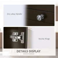 HOMCOM Buffet Cabinet Sideboard with 2 Drawers, 3 Storage Cabinets, Glass Doors and Adjustable Shelves, Dark Brown(m-6)