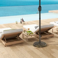 Outsunny Round Patio Umbrella Base, 26 lbs Resin Outdoor Umbrella Stand Base, Patio Umbrella Stand for 1.3"/1.5"/1.9" Umbrella Poles for Outdoor, Lawn, Poolside, Bronze(m-7)