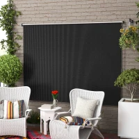 Outsunny 8' x 6' Patio Door Blinds, Outdoor Roller Shades, Cordless Roll Up Shade for Porch Gazebo, Black(m-1)