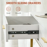 HOMCOM Makeup Vanity Table Set with 3 Colour LED Lighting Mirror, Stool, Drawers, Shelves, Dressing Table for Bedroom, White(m-7)