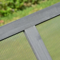 Outsunny Wooden Cold Frame Greenhouse, Mini Greenhouse with Polycarbonate Board and Solid Wood Frame, Green House Cold Frame, Indoor Outdoor Terrarium Planter Box, 39" x 26" x 16", Gray(m-7)