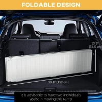 HOMCOM Foldable Portable Wheelchair Ramp Easy Access Carrier Ramp (5ft)(m-7)