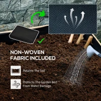 Outsunny Raised Garden Bed with Trellis, 2 Tier Wooden Elevated Planter Box, for Vegetables, Flowers, Herbs, Natural(m-7)