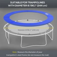 HOMCOM Φ10ft Trampoline Replacement Safety Pad Trampoline Pad Waterproof Spring Cover Blue(m-5)