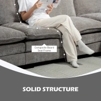 HOMCOM Sofa Couch with Chaise Lounge, Chenille L-shaped Couch with Double-layer Seat Cushion for Living Room, Grey(m-7)