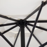 Outsunny 9.7ft Offset Patio UmbrellaCantilever Parasol with Crank Handle, 8 Ribs and Cross Base for Outdoor, Sun Shade, Cream(m-11)