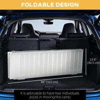 HOMCOM 4ft Wheelchair Ramp Scooter Mobility Non-Skid Layering Portable Foldable Aluminum(m-7)