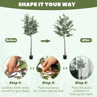HOMCOM 6ft Artificial Olive Tree in Pot with Silk Leaves, Fruits, Faux Tree, Indoor Fake Plant for Home, Office, Living Room(m-6)