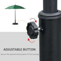 Outsunny 20" 55 lbs Round Cement Umbrella Base Stand Market Parasol Holder with Tightening Knob & Easy Setup, for Φ1.3", Φ1.5", Φ1.9" Pole, for Lawn, Deck, Backyard, Garden, Black(m-6)