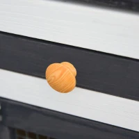 PawHut Wooden Large Rabbit Hutch with Double Runs, Removable Tray, Ramps, Roof, 78" x 19" x 34", Outdoor Use, Gray(m-8)