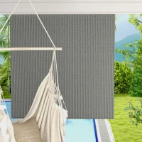 Outsunny 6' x 6' Patio Door Blinds, Outdoor Roller Shades, Cordless Roll Up Shade for Porch Gazebo, Dark Grey(m-9)