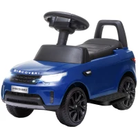 Qaba 2 in 1 6V Land Rover Licensed Electric Car for Kids, Sliding Car with Music Horn Headlights, for 18-60 Months Blue(m-2)